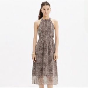 Madewell Silk Midi Dress in Diamond Tile Size 10
